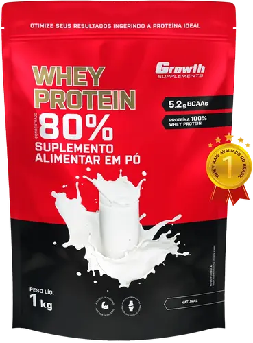 Whey Concentrado 80% Natural Growth Supplements