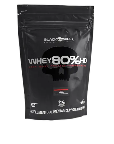 Whey Concentrado 80% HD Caveira Preta Black Skull